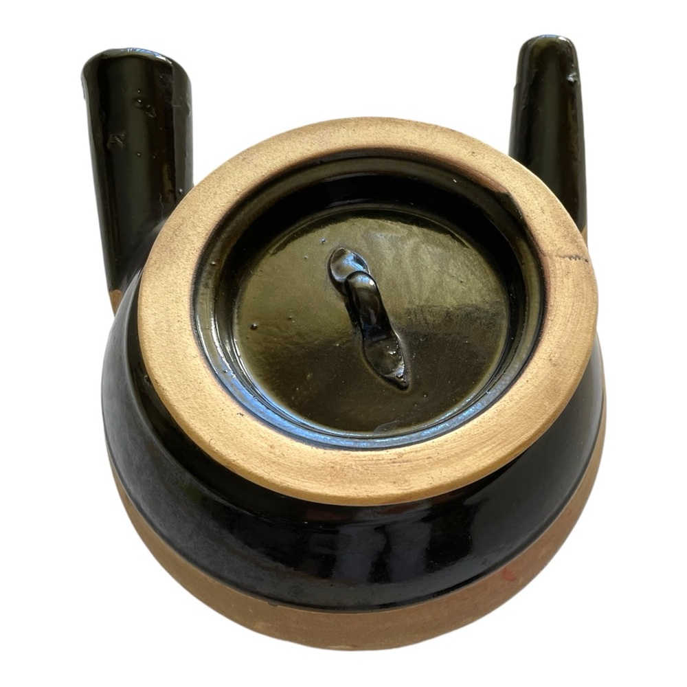 Vintage Japanese Kyusu Teapot / Herbal Medicine Pot - Side Handle Ceramic, Brown